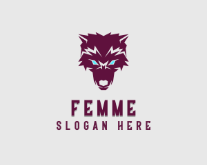 Fierce Wolf Dog logo design