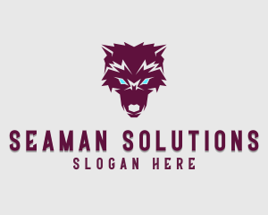 Fierce Wolf Dog logo design