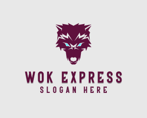 Fierce Wolf Dog logo design