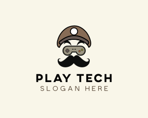 Gamepad - Gamepad Mustache Man logo design