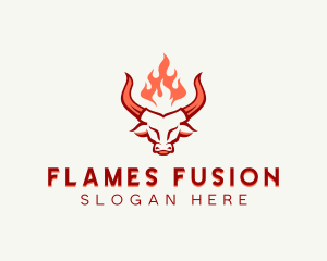 Bull Flame Barbecue logo design