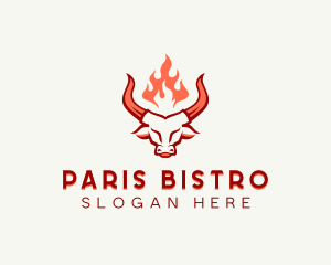 Bull Flame Barbecue logo design