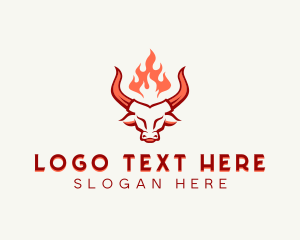 Grilling - Bull Flame Barbecue logo design