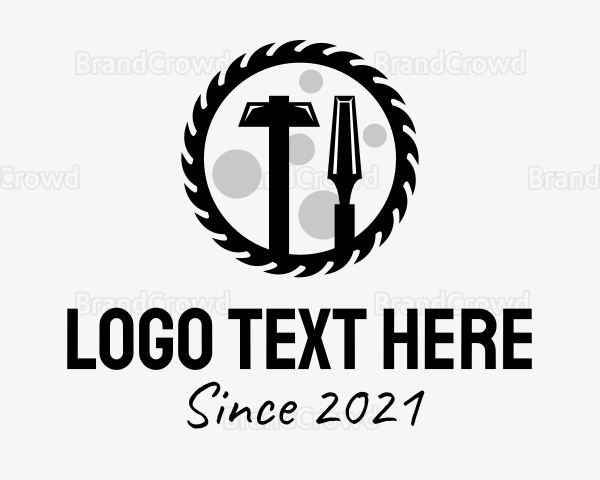 Black Woodwork Tools Logo