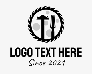 Lumber - Black Woodwork Tools logo design