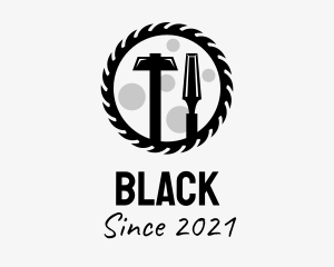 Black Woodwork Tools  logo design