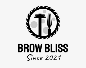 Black Woodwork Tools  logo design