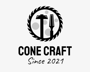 Black Woodwork Tools  logo design