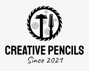 Black Woodwork Tools  logo design