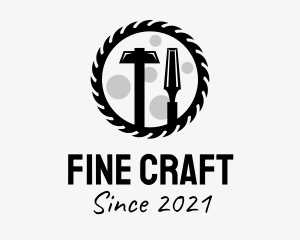 Black Woodwork Tools  logo design