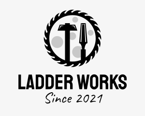 Black Woodwork Tools  logo design