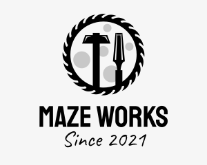 Black Woodwork Tools  logo design