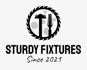 Fixture - Black Woodwork Tools logo design