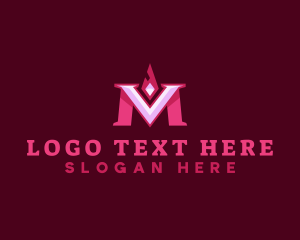 Letter VM - Modern Diamond Gem logo design