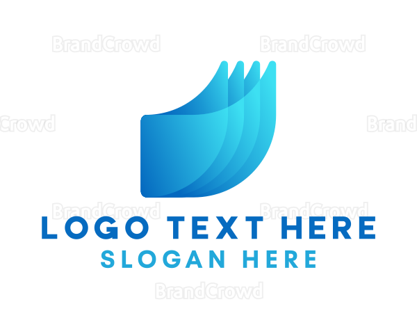 Blue Abstract File Logo