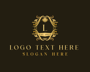Vintage - Luxury Floral Crest logo design