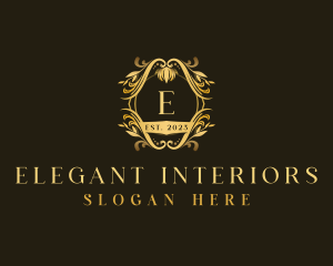 Luxury Floral Crest logo design