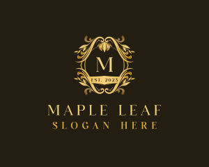 Luxury Floral Crest logo design