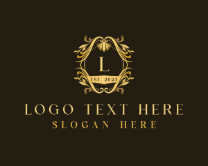 Vintage - Luxury Floral Crest logo design