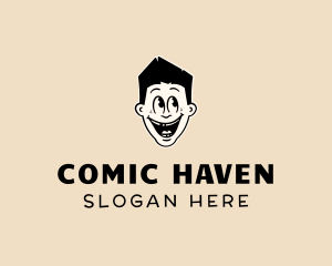 Happy Comic Boy logo design