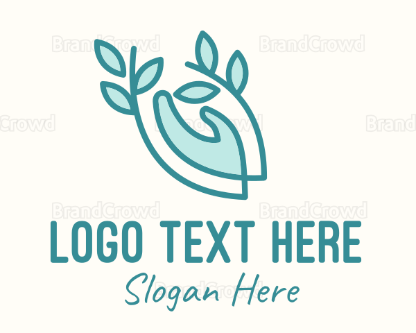 Heart Organic Hand Monoline Logo