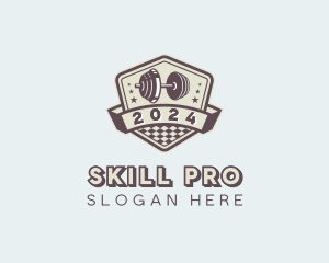 Training - Dumbbell Gym Training logo design