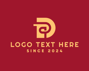 Tech - Gold Luxury Letter D logo design