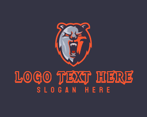 Scary - Wild Grizzly Bear logo design
