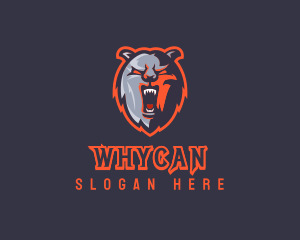 Scary - Wild Grizzly Bear logo design