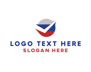 Nationality - Russian Flag Check logo design