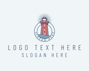 Tower - Coastal Sea Lighthouse logo design