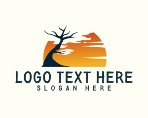 Safari - Sunset Safari Tree logo design