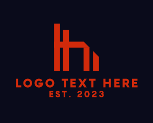 Geometric - Red Geometric Letter H logo design