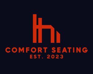 Seating - Red Geometric Letter H logo design