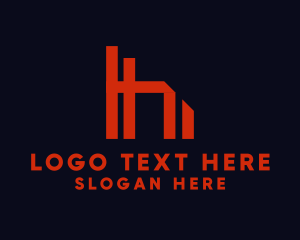 Red Geometric Letter H Logo