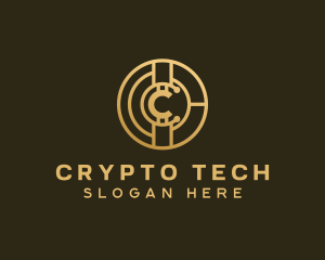 Digital Crypto Letter C logo design