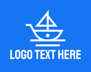 Navy - Sail Fishing Boat logo design