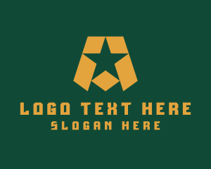 Military Academy - Military Star Letter A logo design