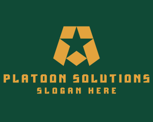 Platoon - Military Star Letter A logo design