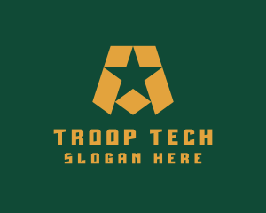 Troop - Military Star Letter A logo design