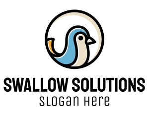 Swallow - Blue Bird Circle logo design