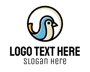 Goldcrest - Blue Bird Circle logo design
