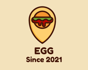 Food Stand - Burger Location Pin logo design