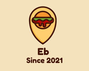 Food - Burger Location Pin logo design