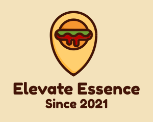 Meal Delivery - Burger Location Pin logo design