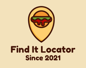 Burger Location Pin logo design