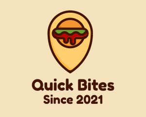 Fastfood - Burger Location Pin logo design