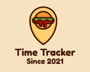 Burger Location Pin logo design