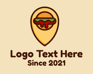 Hamburger - Burger Location Pin logo design