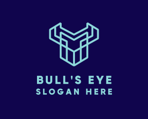 Bull Horn Shield logo design